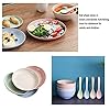 Surmounty Tableware Set 24 Pieces Camping Tableware Picnic Tableware Wheat Straw Dinner Service for 4 People Healthy Crockery Including Plates, Bowls, Cups, Forks, Spoons, Knives
