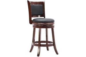 Boraam Augusta Counter Height Swivel Stool, 24-Inch, 1-Pack, Cherry