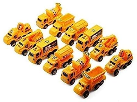 WP JCB Construction Truck Unbreakable Car Toys Set for Kids - 12 Pc
