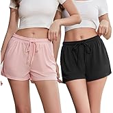 LYCY Pajama Shorts for Women, Soft Sleep Shorts for Women Lightweight knit Summer Pj Bottoms(Pack of 2&3)