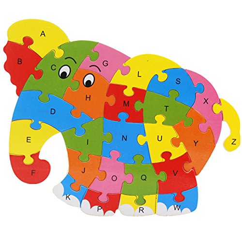Buy Meliya Kids Wooden Elephant Jigsaw Puzzles Toddlers Alphabets ABC