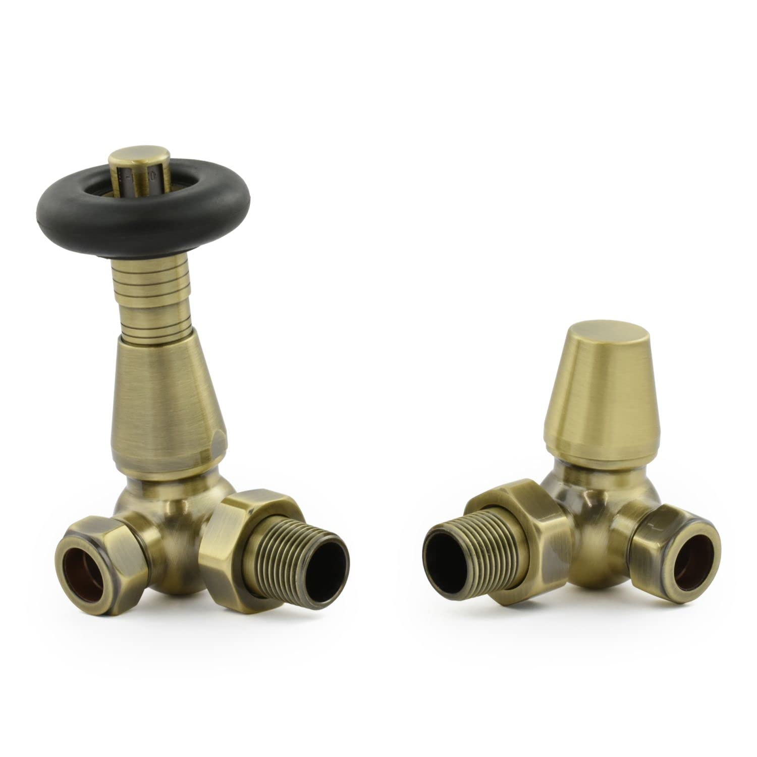 Hot Flow | Jordan Thermostatic Radiator Valve – Corner (Antique Brass)