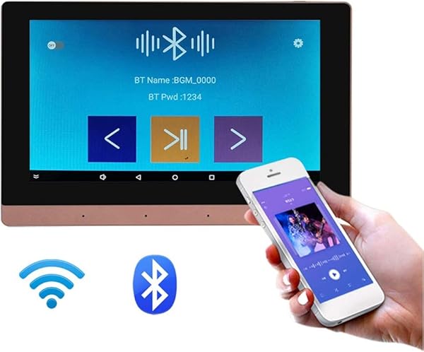 WUHUAROU WiFi Bluetooth Pantalla Tctil En La Pared Amplificador Android Audio 7Smart Home Msica De Fondo Sonido Estreo Color White