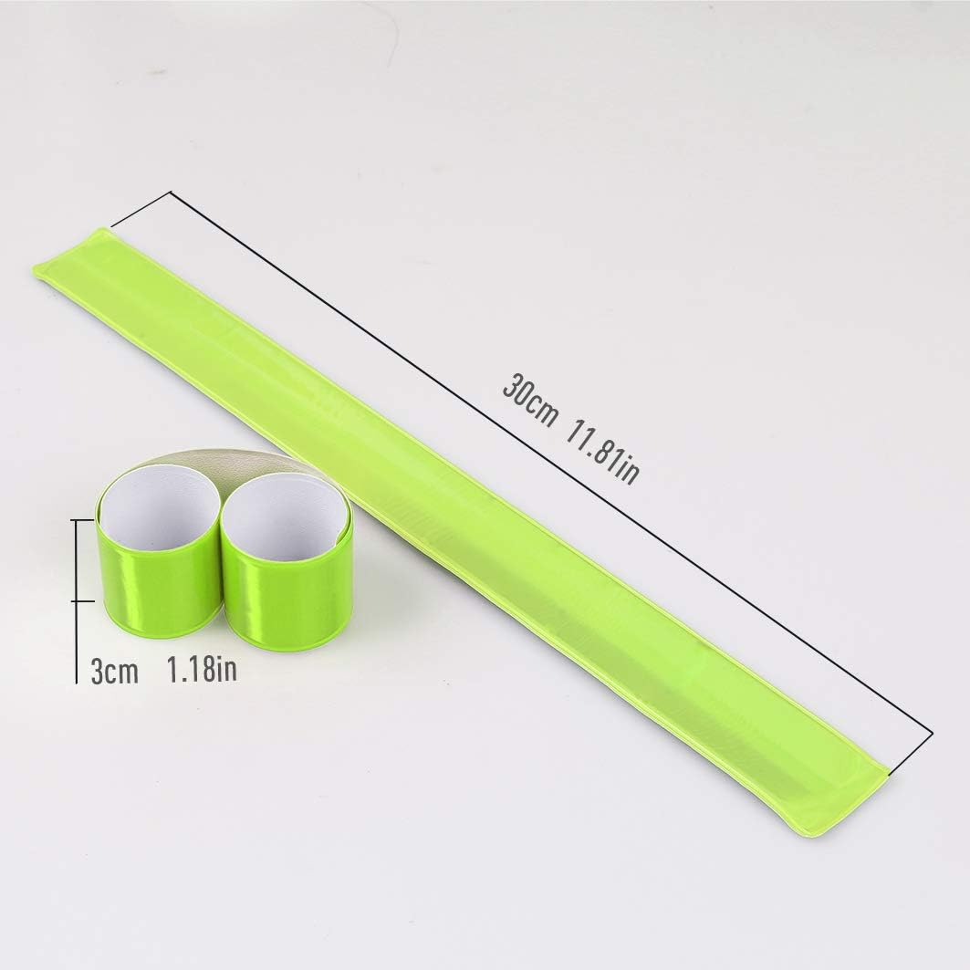 Cozihom Reflective Bands, Reflective Slap Bracelet, Reflective Wristband High Visibility Reflectors, for Night Run, Night Cycling, Night Working. 12 Packs Yellow. : Sports & Outdoors