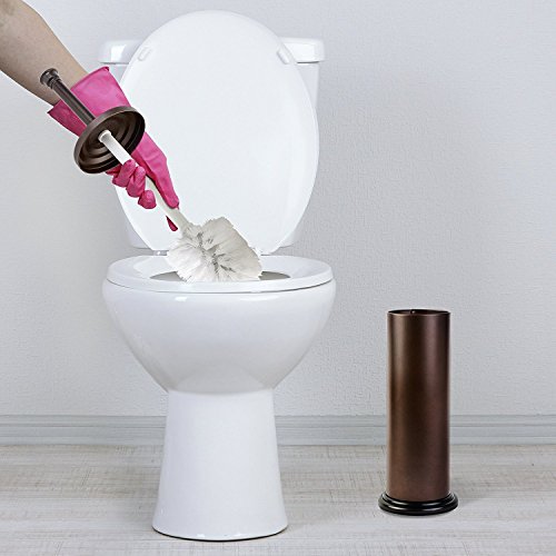 Richards Homewares Toilet Brush with Holder Bathroom Cleaning Brush with Matching Stand – Bronze
