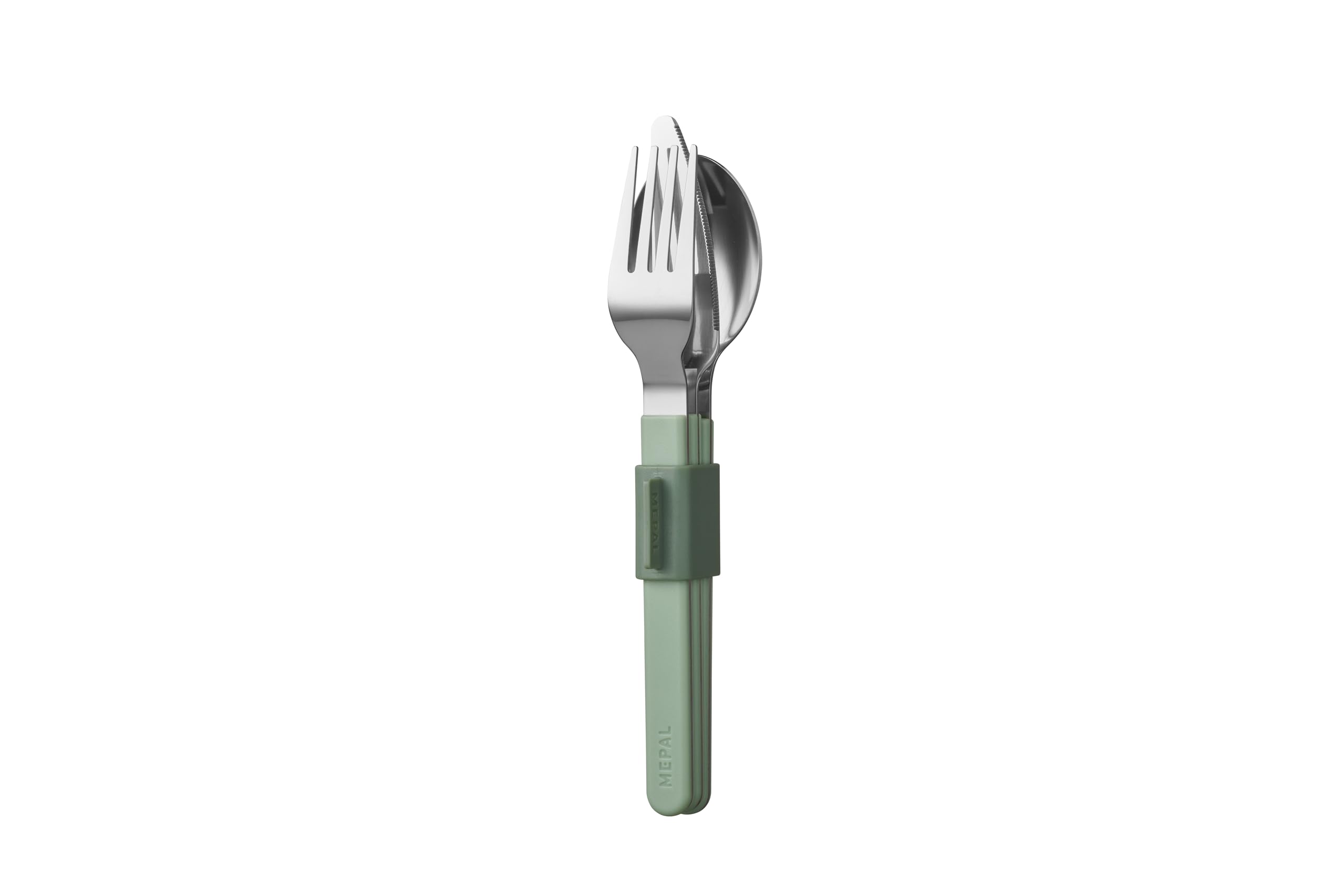 Mepal – Besteckset 3-teilig Silueta – Spülmaschinenfest – Geschirr – Messer, Gabel und Löffel inklusive Halter – Nordic sage