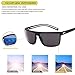 Tacloft Polarized Sunglasses for Men Driving Glasses Shades 62mm TR008 (Black White Frame/Black Lens)