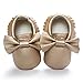 Voberry Baby Boys Girls Soft Soled Tassel Bowknots Crib Shoes PU Moccasins (12~18M, Gold)