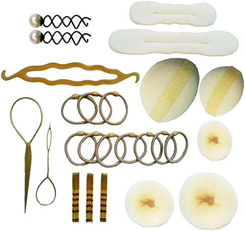 Lady Styling Base Accessory Maker Pads Hairpins Clip Insert Tool Hair Bun Donut beige set
