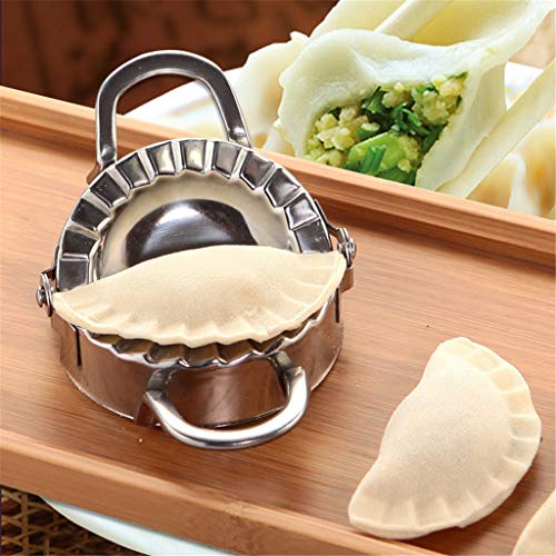WoCoo Eco-Friendly Pastry Tools Kitchen Accessories Stainless Steel Dumpling Maker Wraper Dough Cutter Pie Dumpling Mould(Silver,8.57.23.8cm)