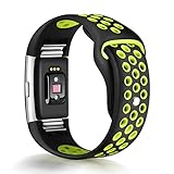 Band for Fitbit Charge 2 Heart Rate, Replacement Fitness Accessory Wristband (Z01-Black,Lime, Small)