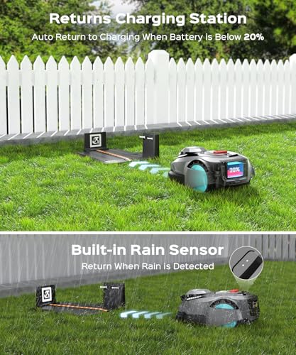 YARDCARE N1600 PRO Wireless Robotic Lawn Mower, RTK & Vision Navigation, Up to 0.4 Acre Coverage, Smart App Control, Multi-Zone Mapping, Systematic Mowing Robot