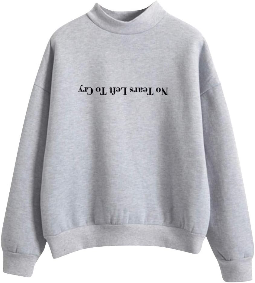 Rikay No Tears Left to Cry Women's Letter Print Sweatshirt Long Sleeve Casual Pullover Shirt Tops Jumper 6 Colors M-2XL