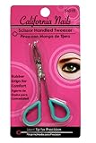 California Nails Slant Tip Scissor Handled Tweezers - Rubber Scissor-grip Handle to Ensure Fast, Balanced, Control Every Time.