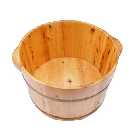 fußwanne Pediküre-Becken (21 Cm Hoch) Naturholz Einseitig Fußbad Fass Begasung Fass Wanne Haushalt Fußpflege Pediküre Fußbade