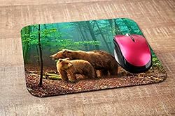 Nicokee Bear Gaming Mousepad Brown Bear Family in