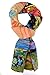 Luxurious 100% Charmeuse Silk World Famous Oil Painting Collection Long Scarf Shawl with Hand Rolled Edge, Wassily Kandinsky's