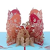 Paper Spiritz The Multi-color Koi Fish 3D Pop up Greeting Card Postcard Matching Envelope Laser Cut Handmade Happy New Year Birthday Post Card Spring Festival Valentine's Day Gift(Pack of 1)