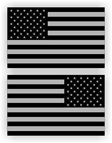 Pair ~ Black Ops AMERICAN FLAG Stickers | Stealth Vinyl Decals for Jeep Trucks SUV Car Wrangler Laptop Notebook Gaming PC | USA Patriotic Old Glory
