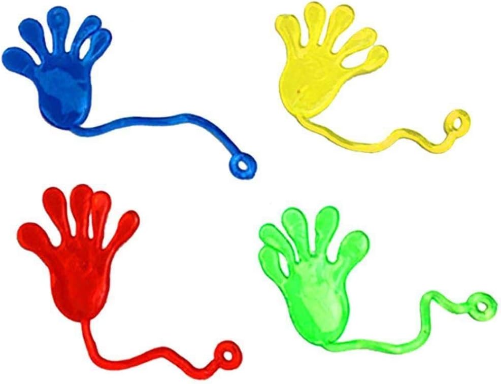 Aerobin Stretchy Vinyl Mini Sticky Hands Toys Climbing Palms Sticky Jelly for Children Party Bag Favors, Birthdays Gift,Assorted Color-Pack of 6