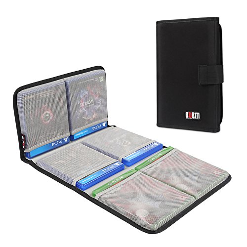 BUBM Carrying Case for PS4 and Xbox Game Disc, Travel Storage Case for PS4 Game Disc (Hold 6 Discs), Black