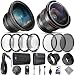 58mm Altura Photo Professional Accessory Kit for Canon EOS Rebel DSLR - Bundle with Wide Angle & Fisheye Lens, Filters Kit (Macro Close-Up Set, UV, CPL, ND4) Remote Control & More
