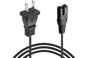 2-Prong 6ft AC Power Cord Cable Replacement for Brother SQ9050 SQ9185 STAR120E Sewing Machine Lead