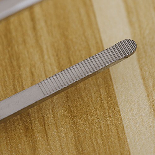 NUOMI Long Straight Tweezers Thumb Dressing Forceps Serrated Tips 12" Stainless Steel Culinary Tweezers