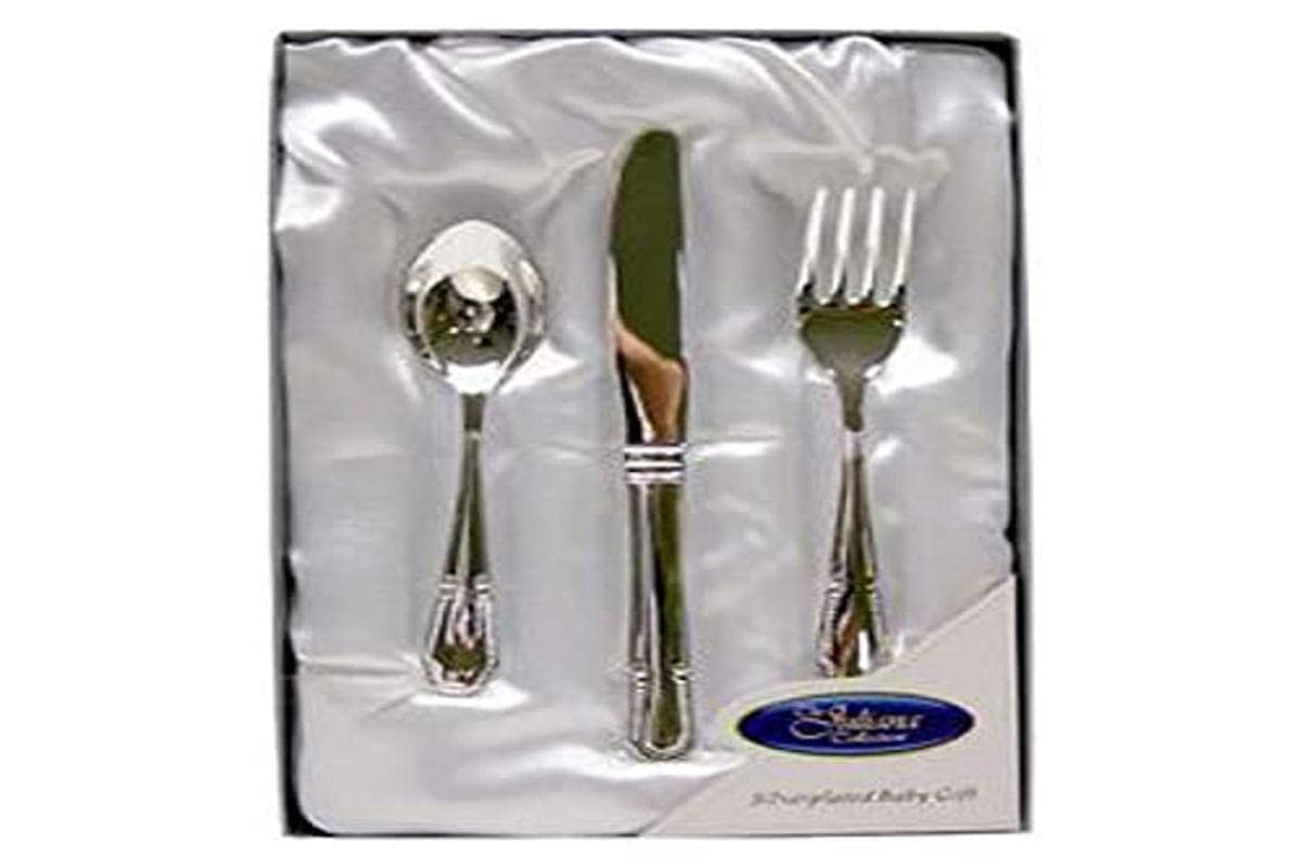 Silver Plated Cutlery Set - New Baby, Christening Gift for Boy or Girl (6305NT)
