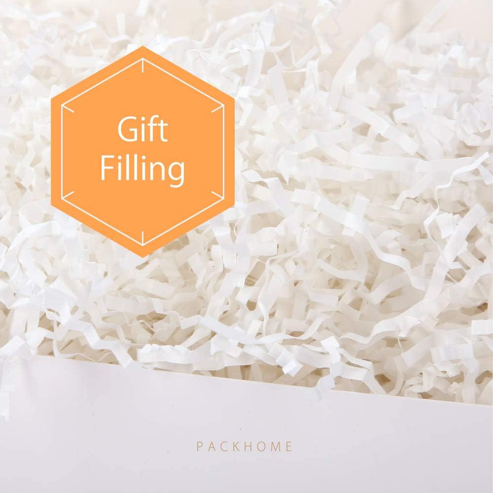 PACKHOME 1/2 LB Crinkle Cut Paper Shred Filler, White Shredded Paper for Gift Baskets, Crinkle Paper for Gift Wrapping: Arts, Crafts & Sewing