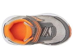 Saucony girls Ride 10 Jr Sneaker, Grey/Blue/Red, 4
