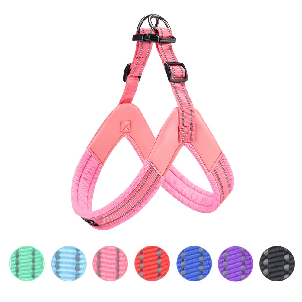 EXCELLENT ELITE SPANKER No Pull Dog Harness Step-in Adjustable Reflective Vest Soft Padded Easy Pet Chest Strap with Leash Clips for Small Medium Large Dogs Walking Training(XL-PIK)