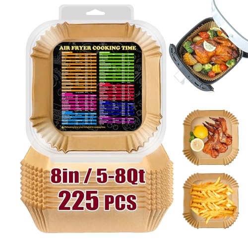 225PCS Air Fryer Liners for COSORI Air Fryer 6Qt, 8 Inch Air Fryer Parchment Paper Liners Disposable for 5-8Qt Air fryer, Baking Paper for Baking Roasting Microwave