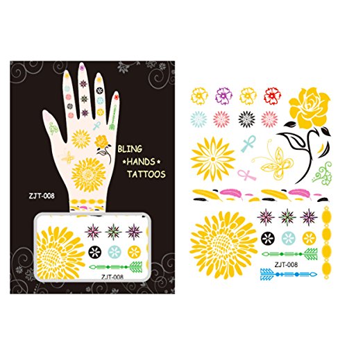 AllyDrew Metallic Body Art Hand Tattoos, Spring Fling