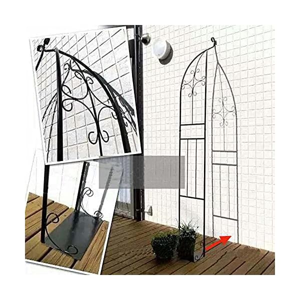 LYBC Metall Rosenbogen B80xH 205cm Rankgitter Torbogen Gartenbogen Rankhilfe Spalier, Für Kletterpflanzen,Hochzeitsbogen… – Bild 8