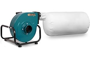 LEUMUAS Dust Collector 1HP 600CFM Induction Motor Wall Mount Dust Collectors for Woodworking 13 Gallon Bag 30 Micron Dust Collection