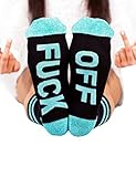 Helury Fuck Off Socks Unisex Dobby Socks Funny Cotton Half Crew Socks