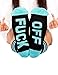Helury Socks Funny Socks Fuck Off Cotton Socks Half Crew Unisex Printed Socks