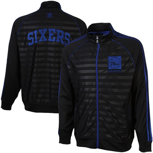 adidas NBA Philadelphia 76ers Groove Full Zip Track Jacket - Black