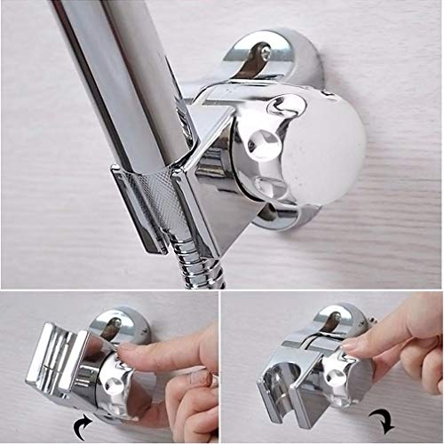 GUAngqi Shower Head Bracket Holder, Adjustable Shower Arm Mount ABS Rotating Bathroom Shower Head Hand Holder Wall Mounted Brackets,Silver
