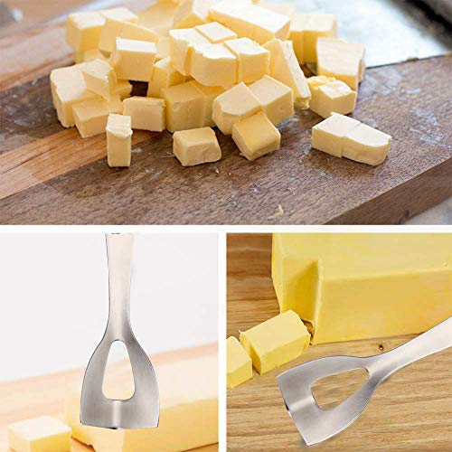 Cheese Slicer,3-in-1 Stainless Steel Cheese Cutter Tools Set with Butter Knife for Different Hardness Cheeses and Butter,Non-Stick Cheese Knife Kit - Thumbnail 5
