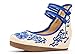 AvaCostume Women's Embroidery Strappy Round Toe Platform Wedges Fashion 38 Blue