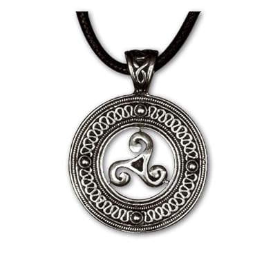 Amulett Keltische Triskele Dreierwirbel im Ring 925er Sterling Silber