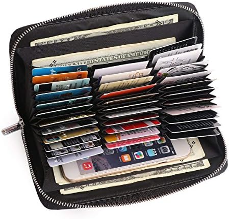 CARDALLTRY Credit Card Wallet RFID Blocking Leather Wallet Card Case Long Purse Passport Holder