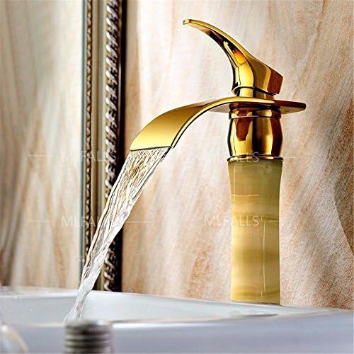 NewBorn Faucet Water Taps Hot And Cold Water Natural Jade Taps Plus High Antique Golden Basin Mixer