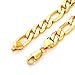 FOLLOWMOON 18k Gold Plated Flat Figaro Link Necklace Chain or Bracelet -Width 1.8mm-12mm,Length 18