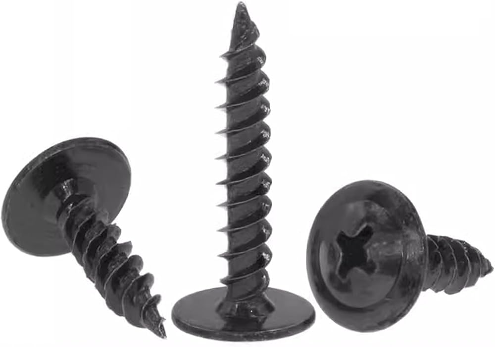 FandWay M4.2x16mm Wafer Head Self-Tapping Screws 100 pcs Black