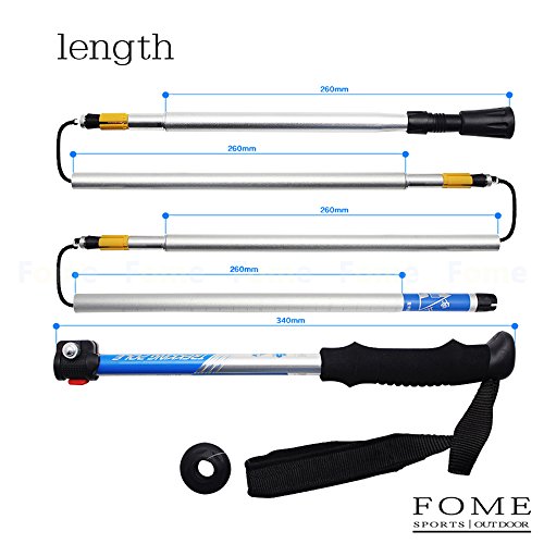 FOME SPORTS|OUTDOOR Folding Collapsible Alpenstocks Ultralight Trekking Pole Climbing Stick for Travel Hiking One Year Warranty - Thumbnail 4
