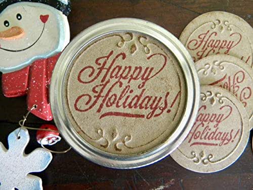 Amazon.com: Christmas Mason Jar Labels Happy Holidays Canning Stickers Jar Toppers: Handmade