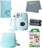 Fujifilm Instax Mini 8 Instant Film Camera (Blue) 5 Pack Bundle